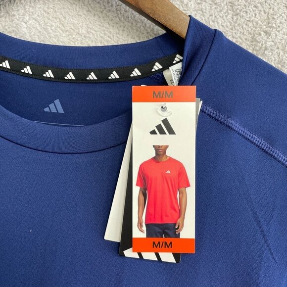 NEW Adidas Men's Size M Blue Regular Fit Active T-Shirt - Picture 6 of 7